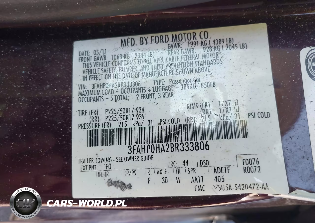 2011 Ford Fusion Se VIN:3FAHP0HA2BR333806 - 9