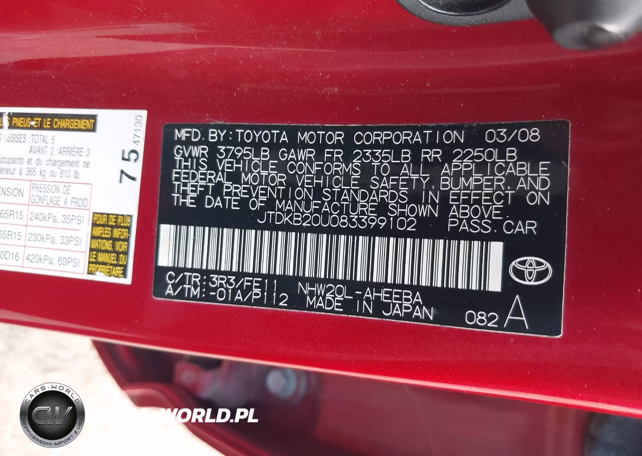 2008 Toyota Prius VIN:JTDKB20U083399102 - 9
