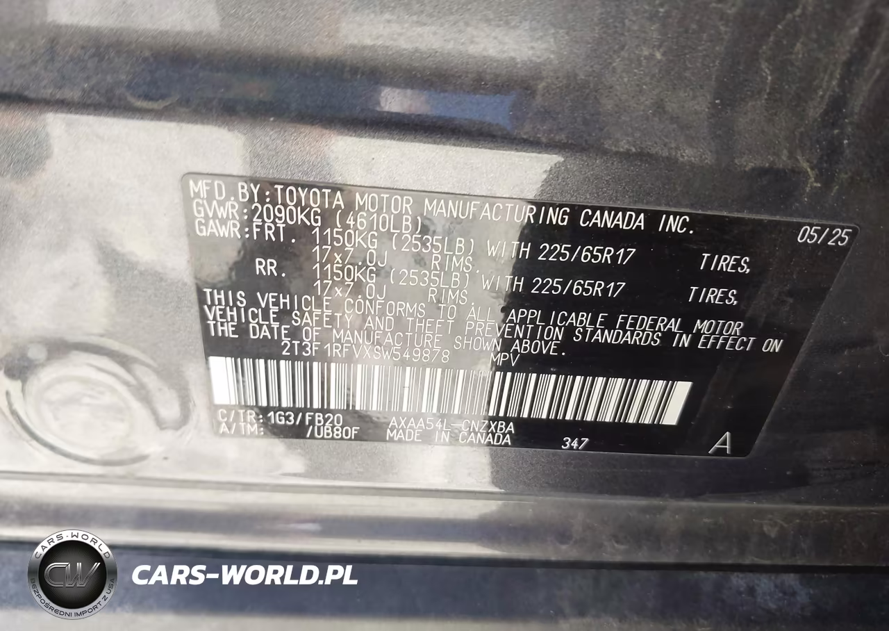 2025 Toyota Rav4 Le VIN:2T3F1RFVXSW549878 - 9