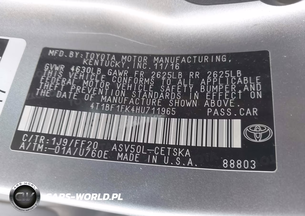 2017 Toyota Camry Se VIN:4T1BF1FK4HU711965 - 9