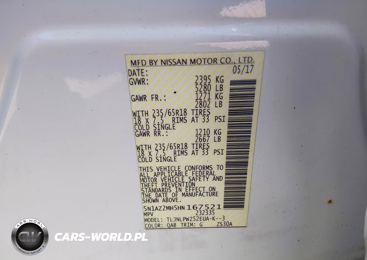 2017 Nissan Murano S VIN:5N1AZ2MH5HN167521 - 9