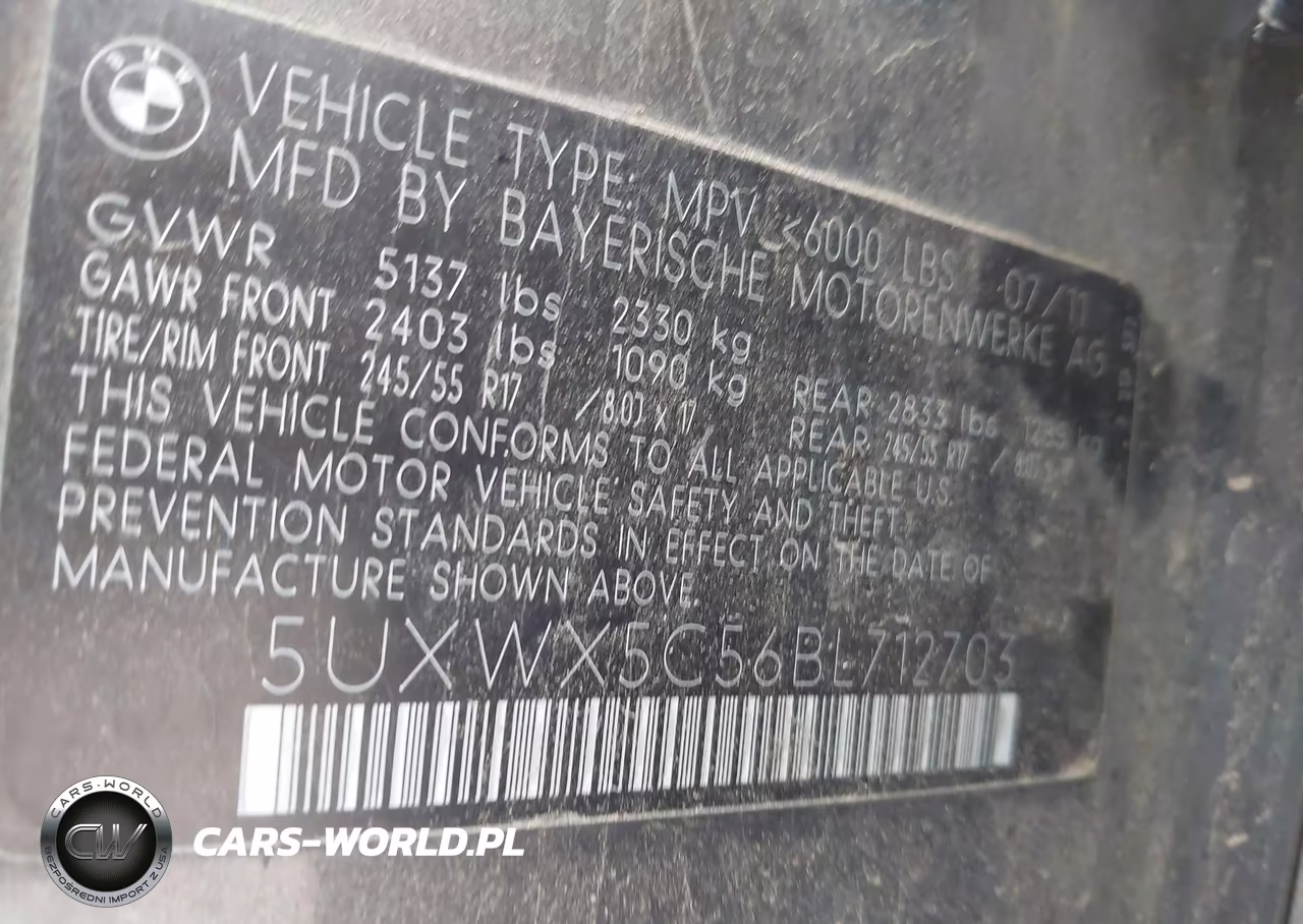 2011 BMW X3 xDrive28I VIN:5UXWX5C56BL712703 - 9