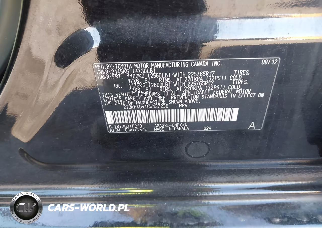 2012 Toyota Rav4 VIN:2T3KF4DV4CW137236 - 9