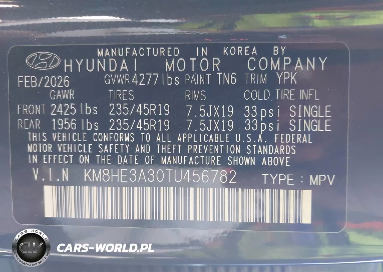 2026 Hyundai Kona Limited VIN:KM8HE3A30TU456782 - 9