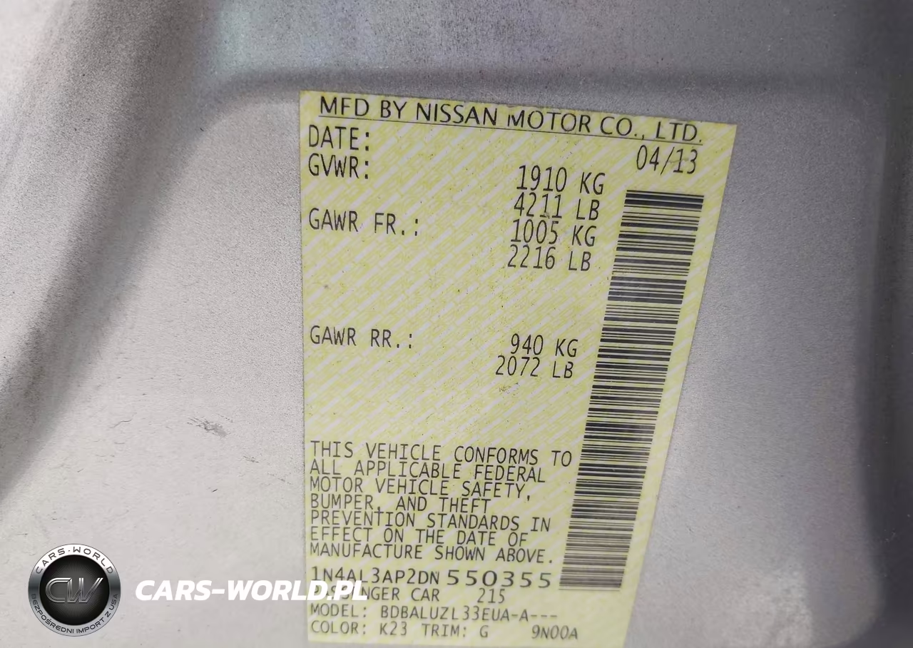 2013 Nissan Altima 2.5 Sv VIN:1N4AL3AP2DN550355 - 9