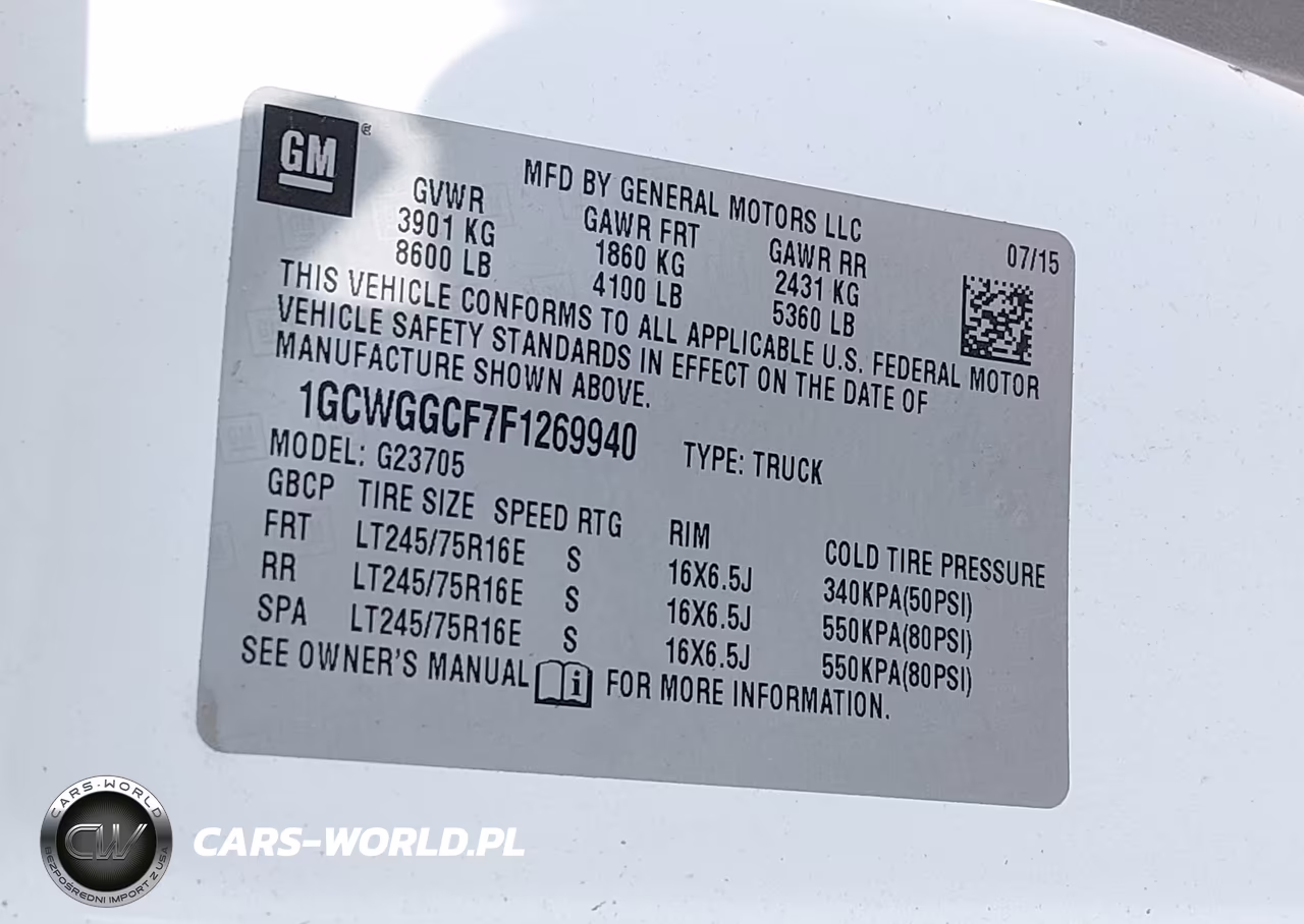 2015 Chevrolet Express 2500 Work Van VIN:1GCWGGCF7F1269940 - 9