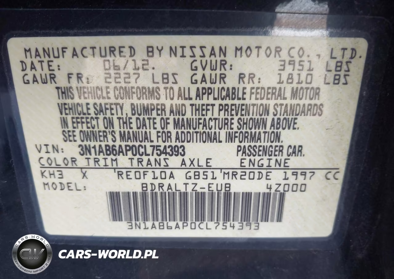 2012 Nissan Sentra 2.0 Sr VIN:3N1AB6AP0CL754393 - 9