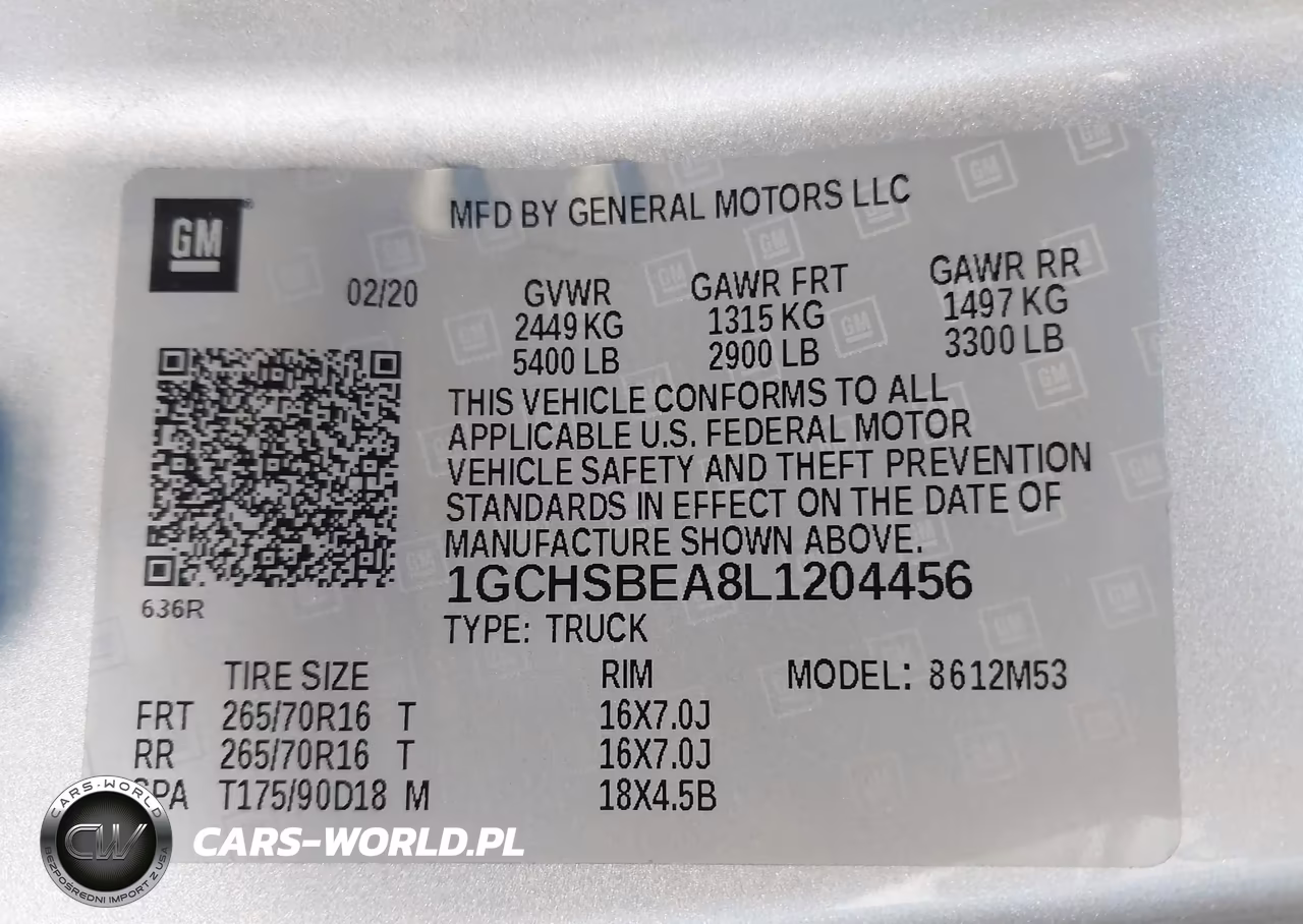 2020 Chevrolet Colorado 2Wd Long Box Wt VIN:1GCHSBEA8L1204456 - 9