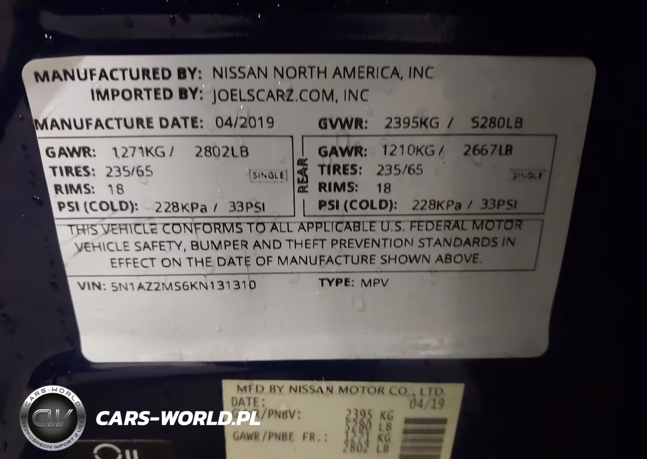 2019 Nissan Murano VIN:5N1AZ2MS6KN131310 - 9