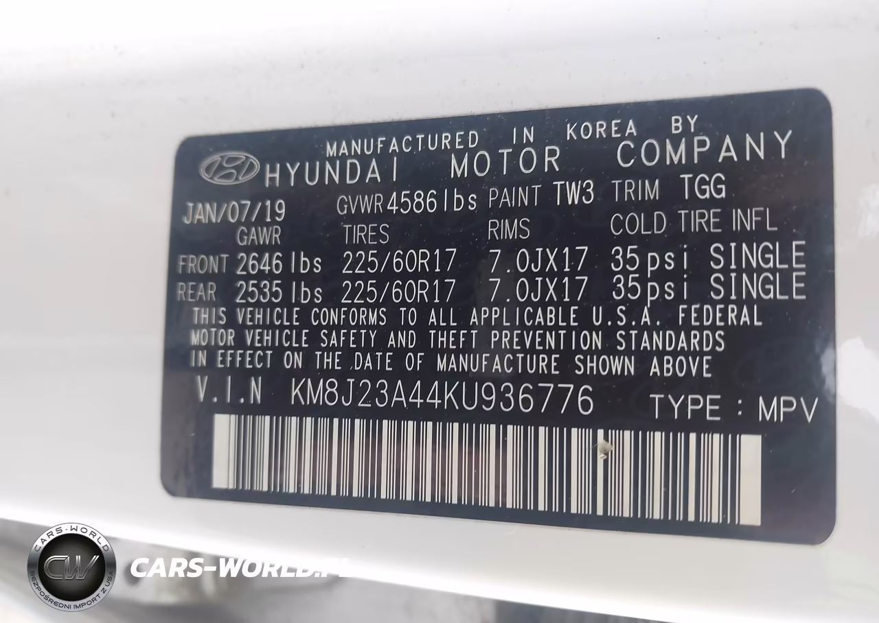 2019 Hyundai Tucson Se VIN:KM8J23A44KU936776 - 9
