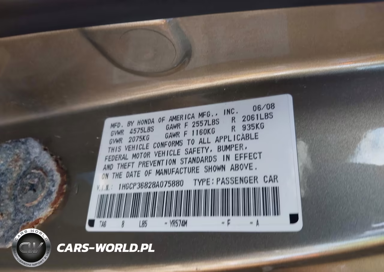2008 Honda Accord 3.5 Ex-L VIN:1HGCP36828A075880 - 9