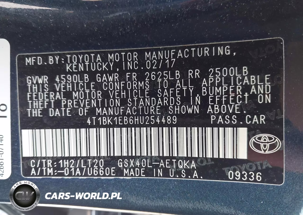 2017 Toyota Avalon Touring VIN:4T1BK1EB6HU254489 - 9