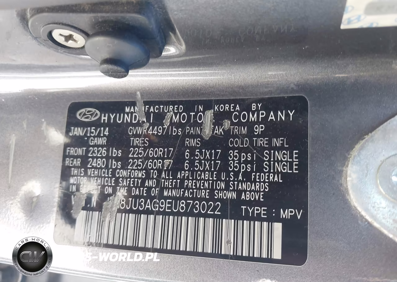 2014 Hyundai Tucson Se VIN:KM8JU3AG9EU873022 - 9