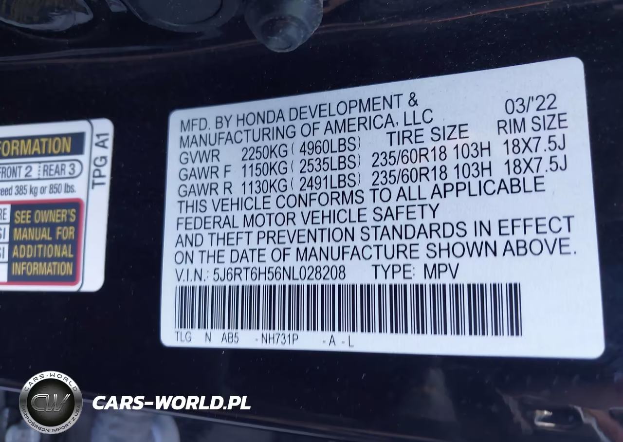 2022 Honda Cr-V Hybrid Ex VIN:5J6RT6H56NL028208 - 9