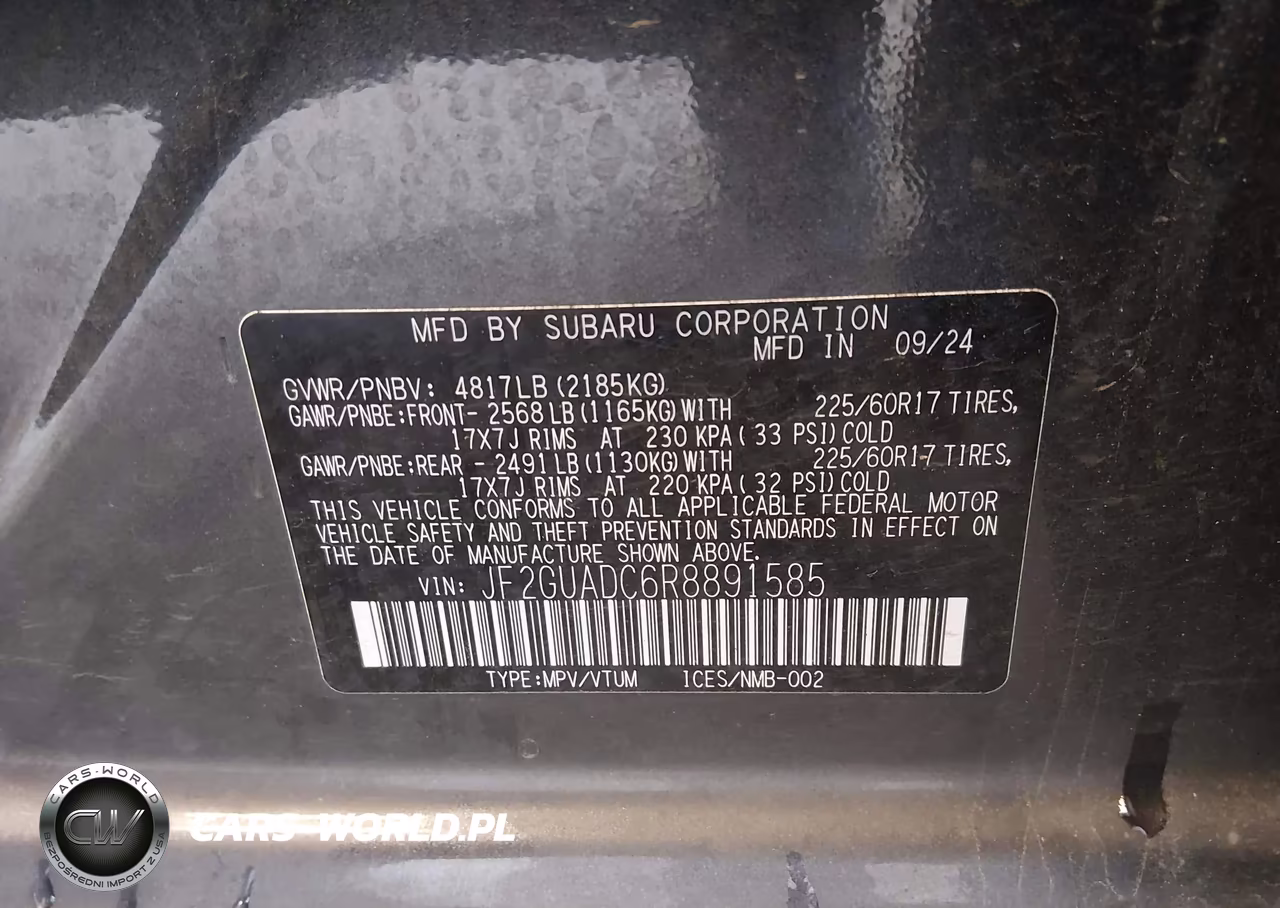 2024 Subaru Crosstrek Premium VIN:JF2GUADC6R8891585 - 9