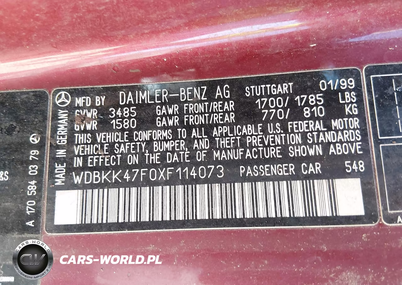 1999 Mercedes-Benz Slk 230 Kompressor VIN:WDBKK47F0XF114073 - 9