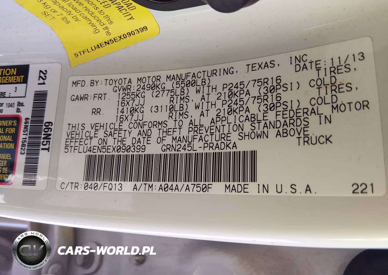 2014 Toyota Tacoma Base V6 VIN:5TFLU4EN5EX090399 - 9