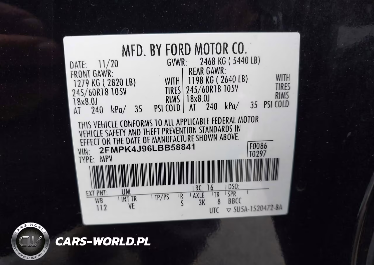 2020 Ford Edge Sel VIN:2FMPK4J96LBB58841 - 9