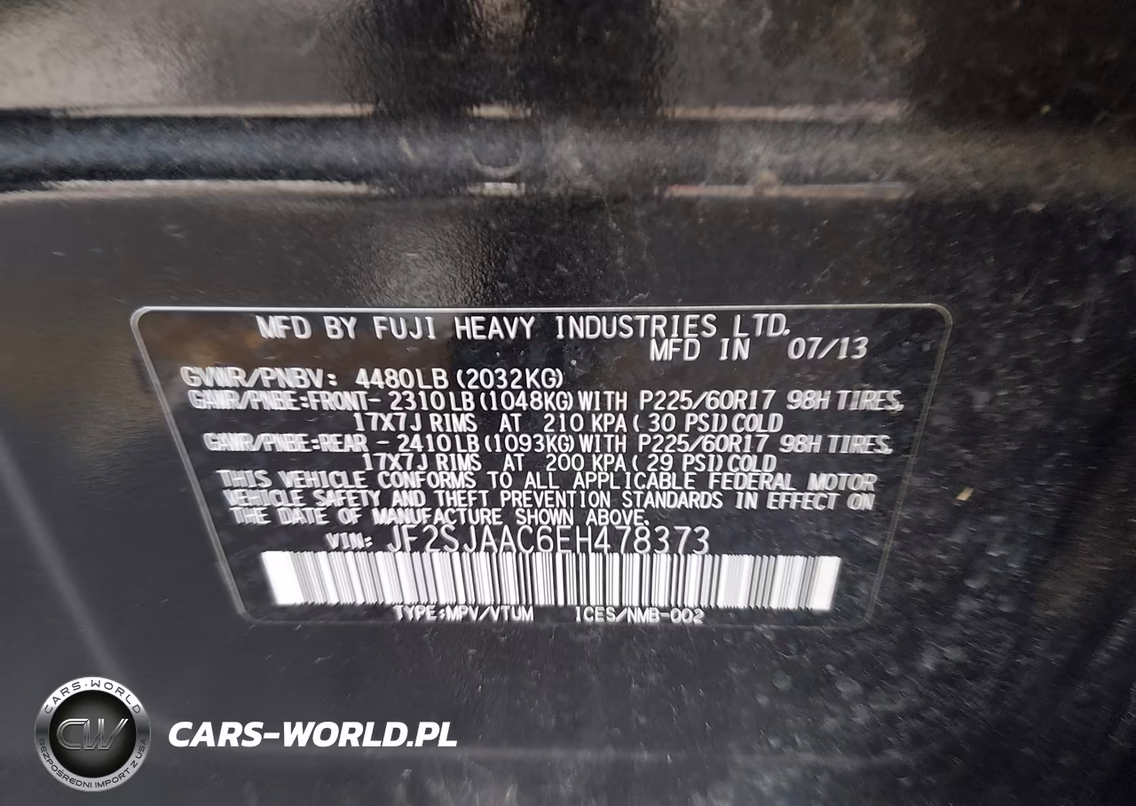2014 Subaru Forester 2.5I VIN:JF2SJAAC6EH478373 - 9