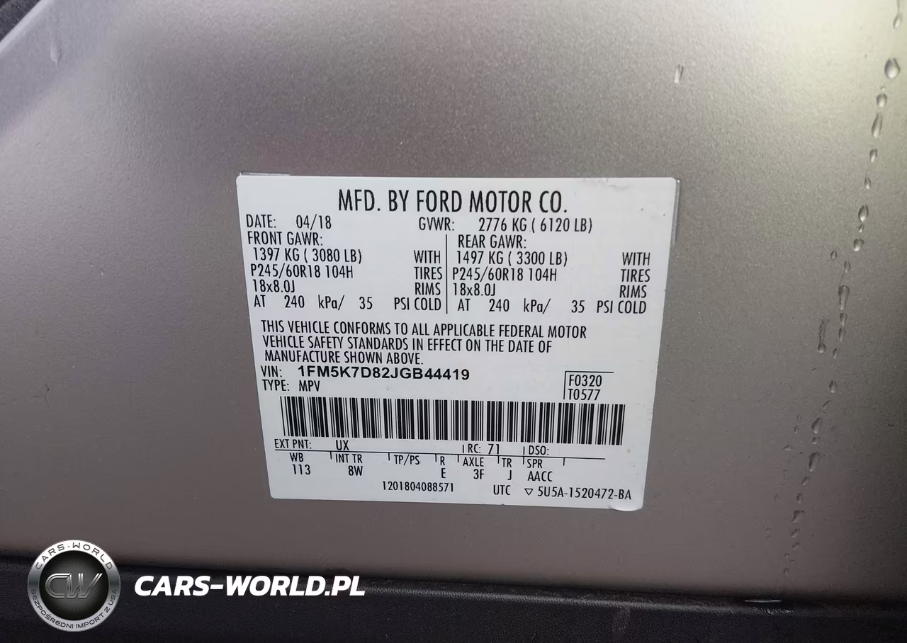 2018 Ford Explorer Xlt VIN:1FM5K7D82JGB44419 - 9