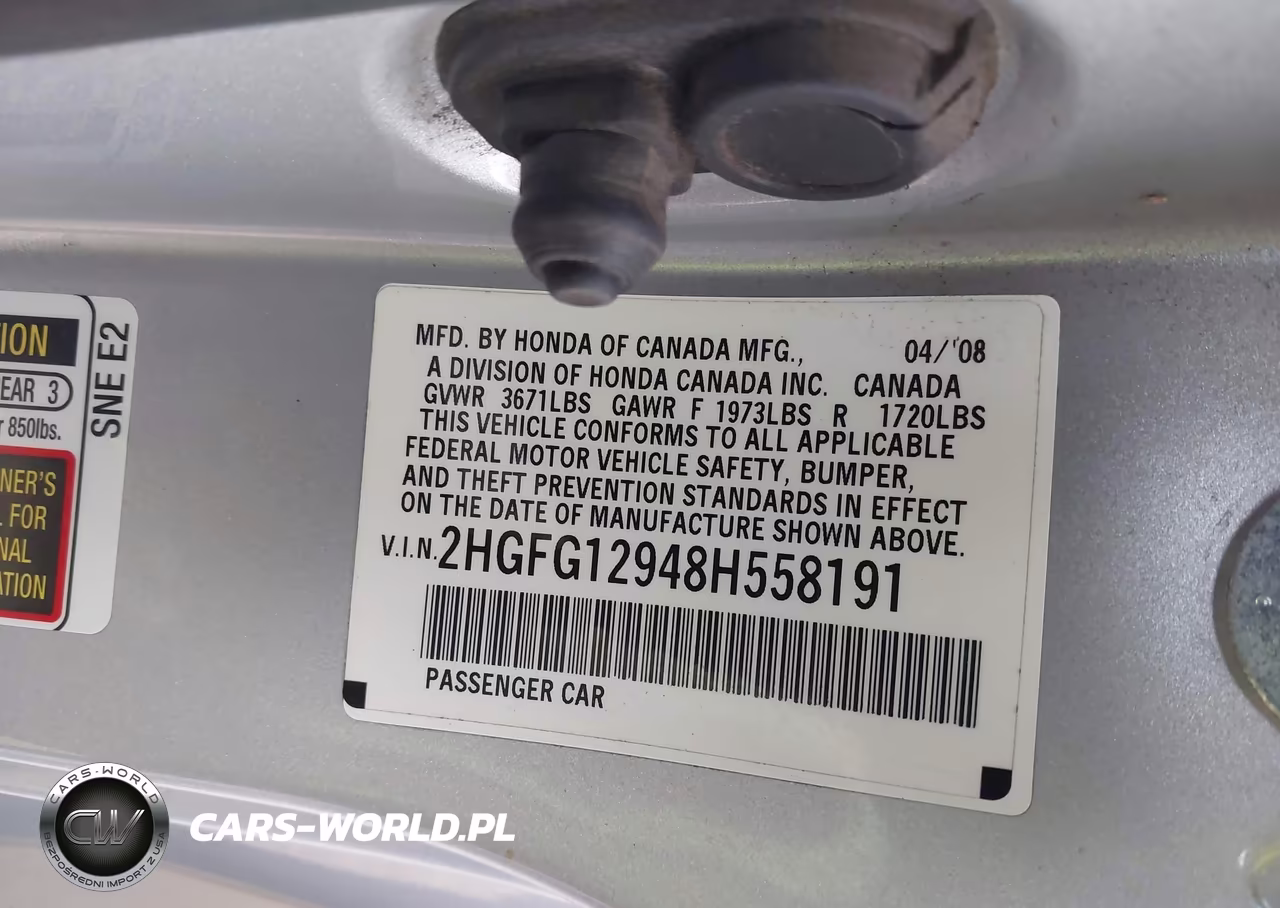 2008 Honda Civic Ex-L VIN:2HGFG12948H558191 - 9