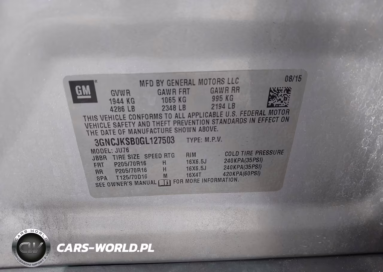 2016 Chevrolet Trax 1Ls VIN:3GNCJKSB0GL127503 - 9