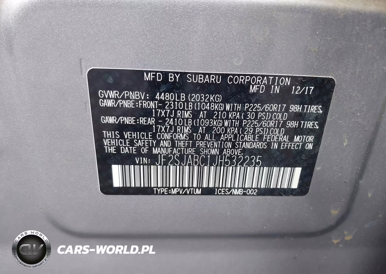 2018 Subaru Forester 2.5I VIN:JF2SJABC1JH532235 - 9
