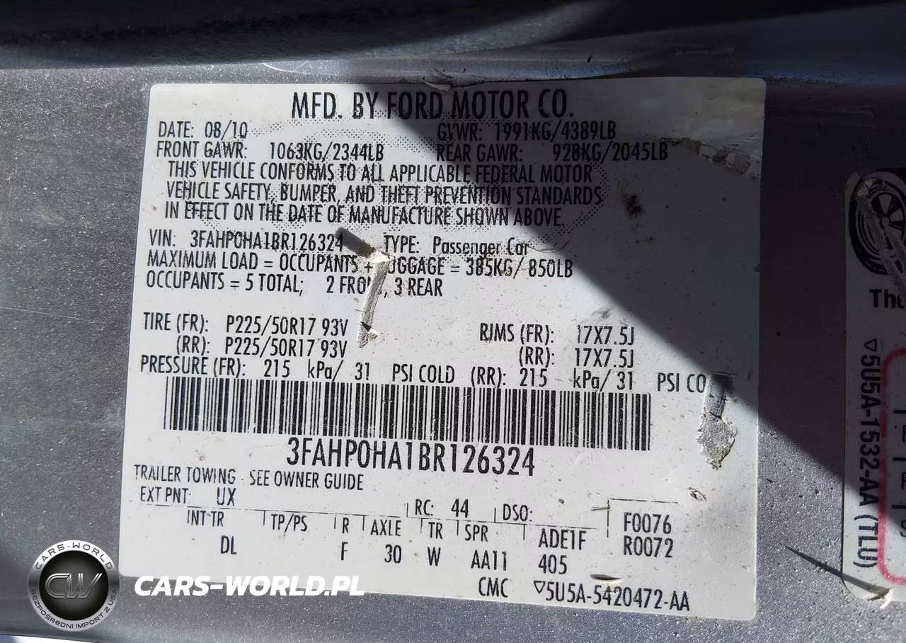 2011 Ford Fusion Se VIN:3FAHP0HA1BR126324 - 9