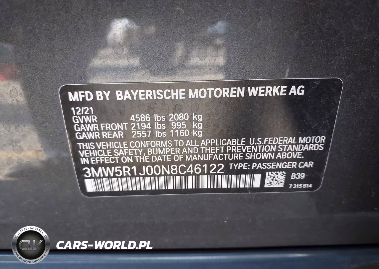 2022 BMW 330I VIN:3MW5R1J00N8C46122 - 9