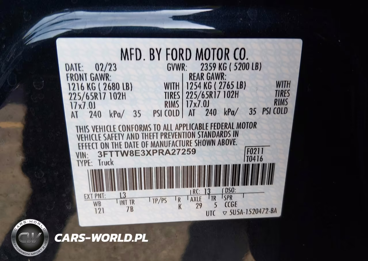 2023 Ford Maverick Xlt VIN:3FTTW8E3XPRA27259 - 9