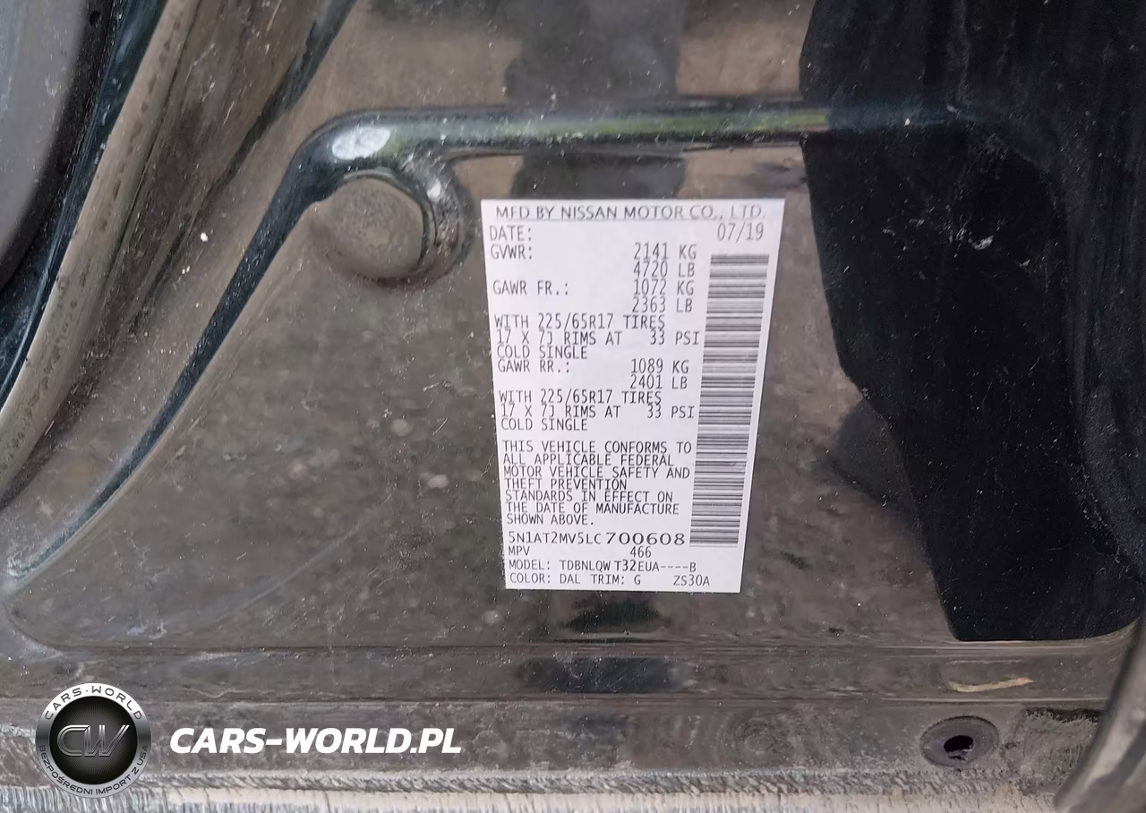 2020 Nissan Rogue Sv Intelligent Awd VIN:5N1AT2MV5LC700608 - 9