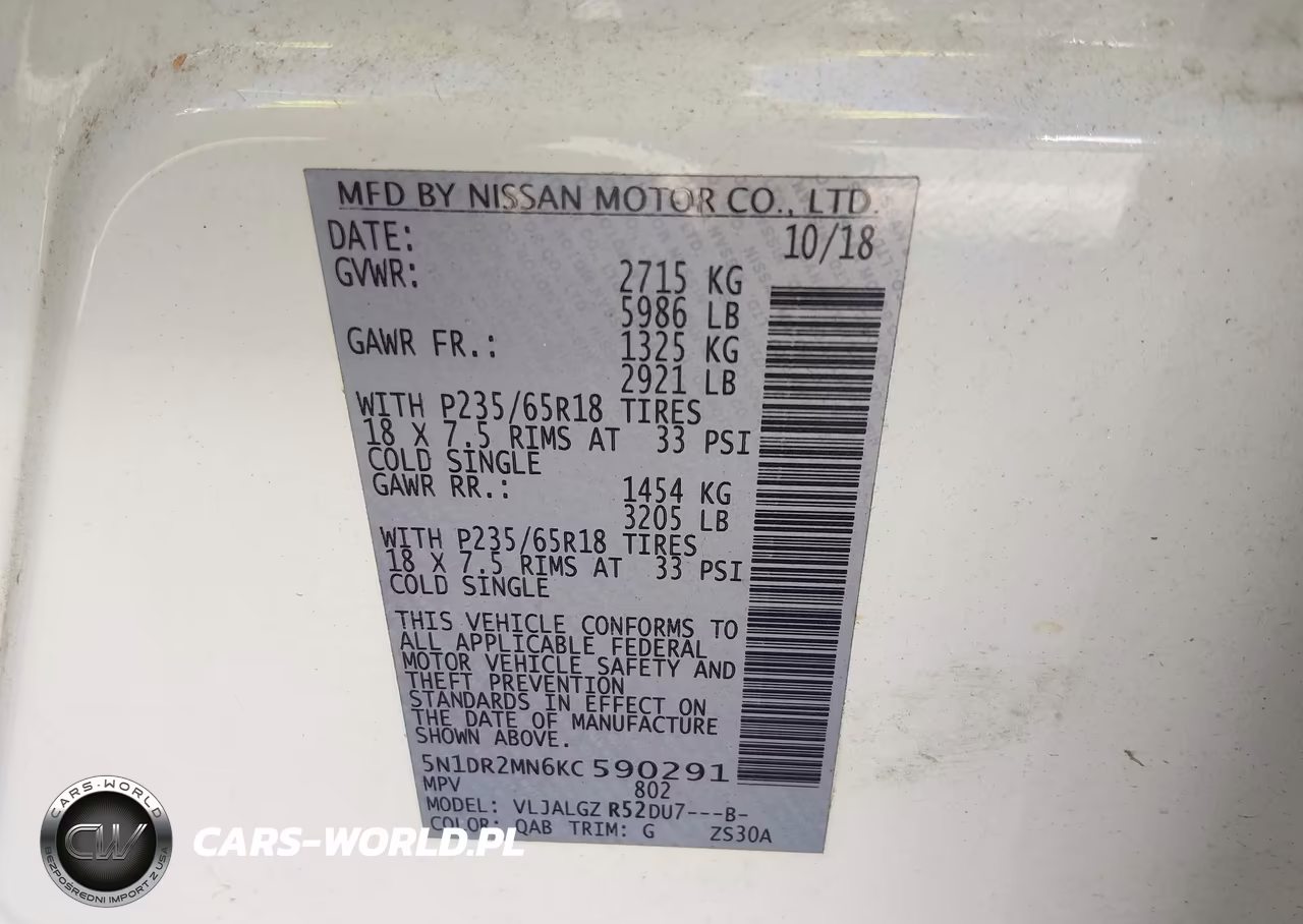 2019 Nissan Pathfinder Sl VIN:5N1DR2MN6KC590291 - 9