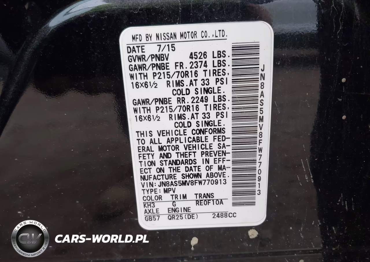 2015 Nissan Rogue Select S VIN:JN8AS5MV8FW770913 - 9