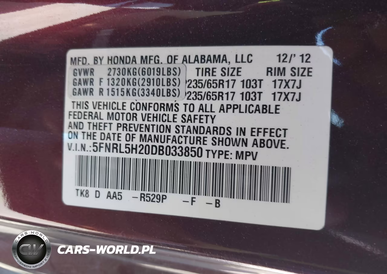 2013 Honda Odyssey Lx VIN:5FNRL5H20DB033850 - 9