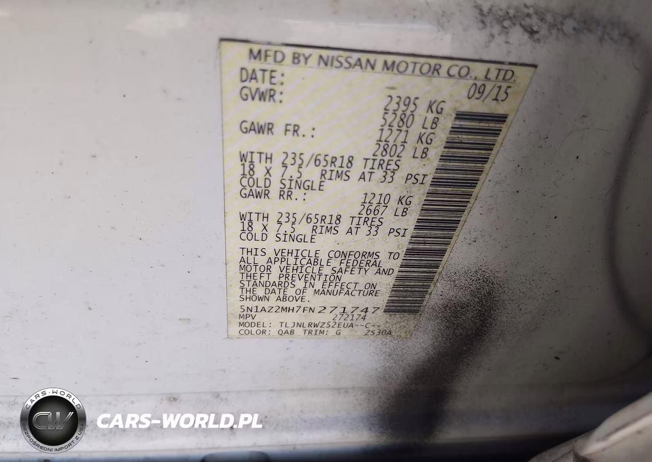 2015 Nissan Murano Sl VIN:5N1AZ2MH7FN271747 - 9