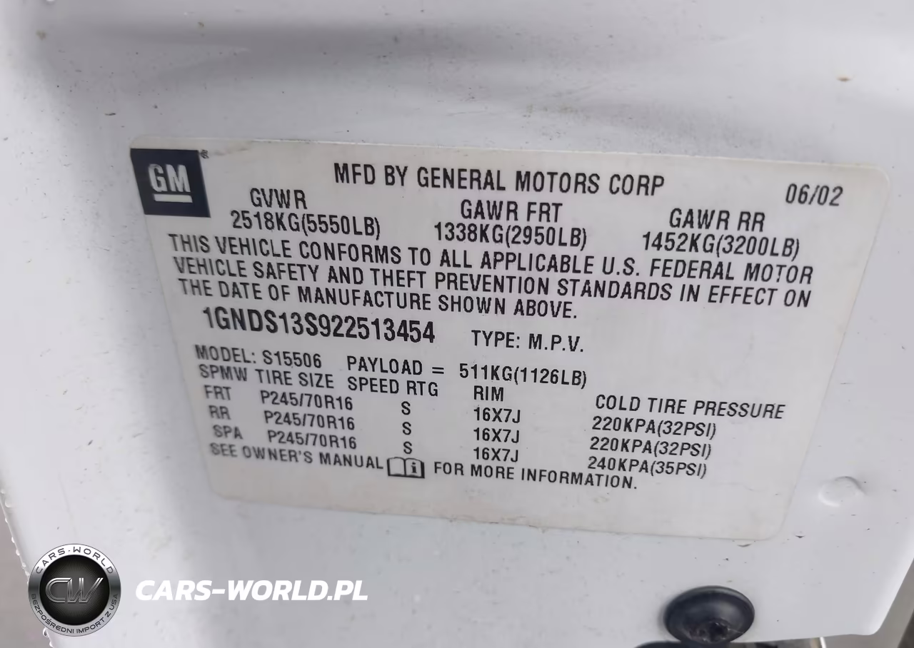 2002 Chevrolet Trailblazer Ls VIN:1GNDS13S922513454 - 9