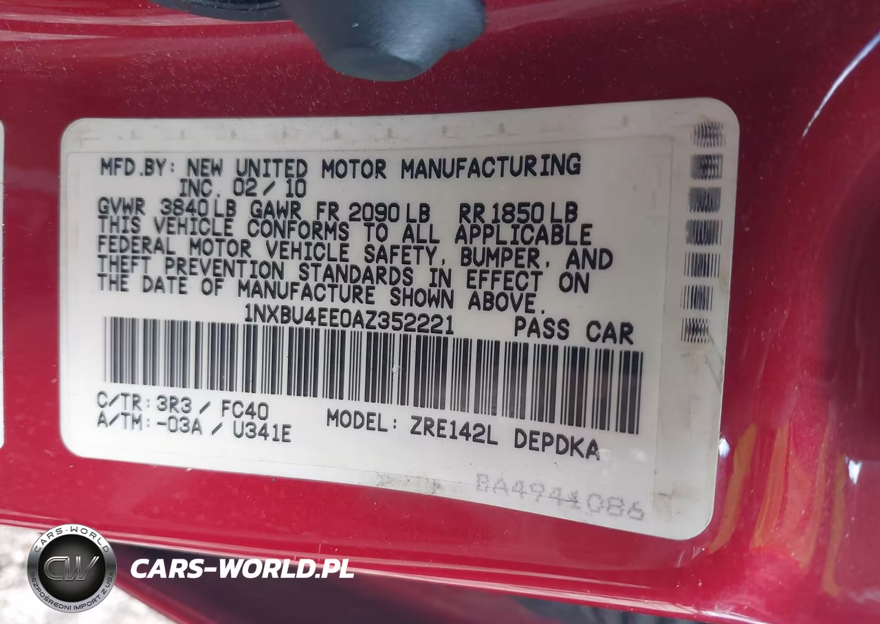 2010 Toyota Corolla Le VIN:1NXBU4EE0AZ352221 - 9