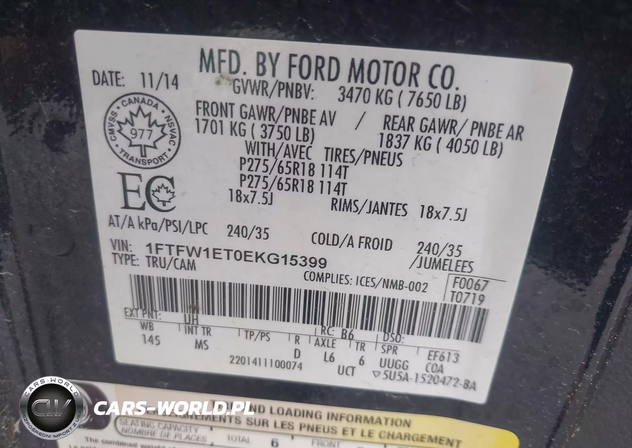 2014 Ford F-150 Xlt VIN:1FTFW1ET0EKG15399 - 9