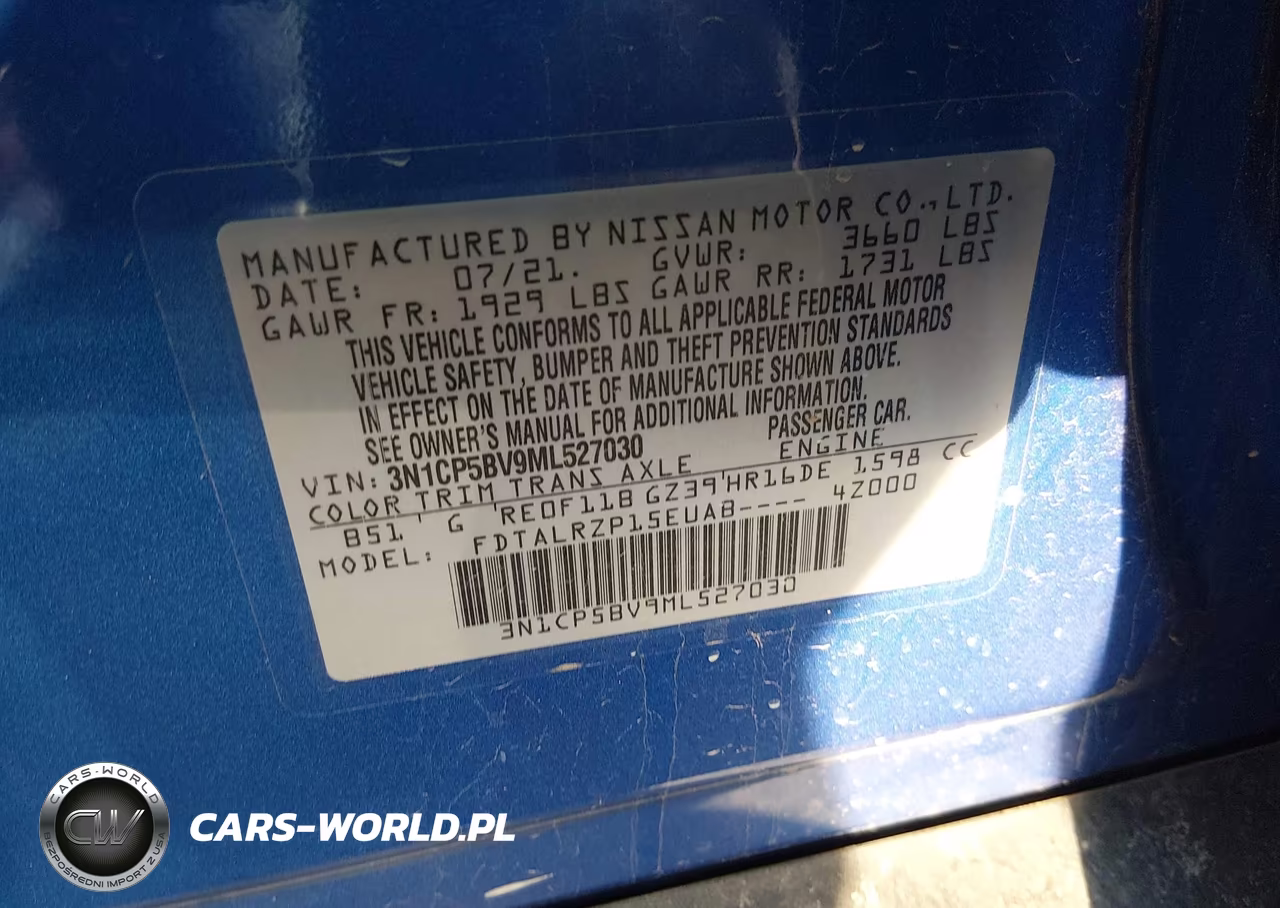 2021 Nissan Kicks S Xtronic Cvt VIN:3N1CP5BV9ML527030 - 9