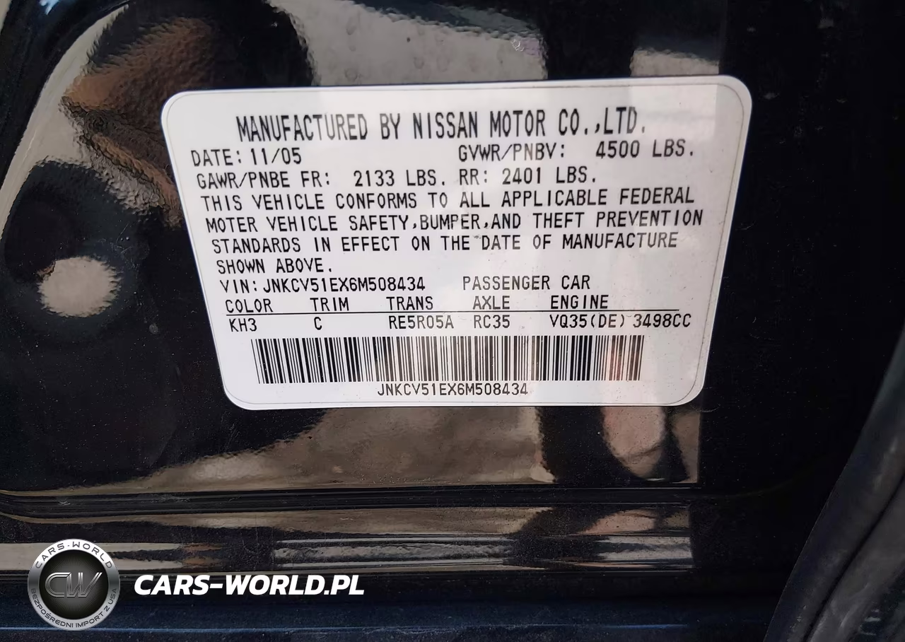 2006 Infiniti G35 VIN:JNKCV51EX6M508434 - 9