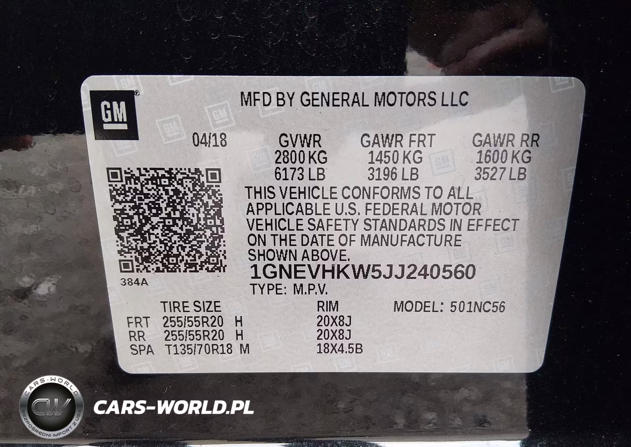 2018 Chevrolet Traverse 3Lt VIN:1GNEVHKW5JJ240560 - 9