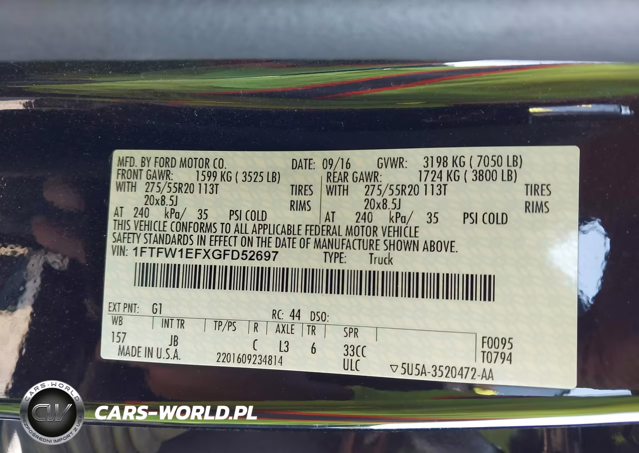 2016 Ford F-150 Xlt VIN:1FTFW1EFXGFD52697 - 9
