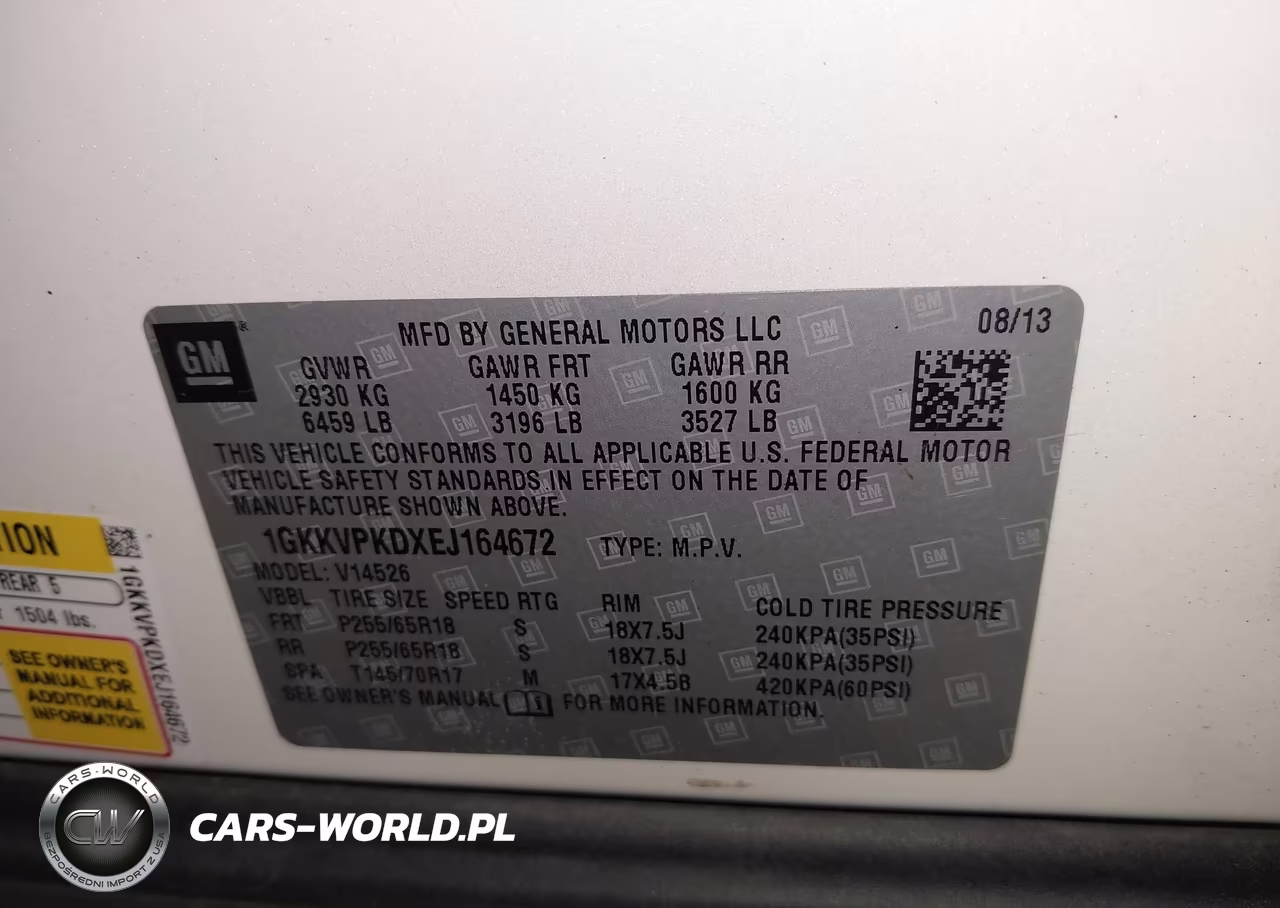 2014 GMC Acadia Sle-2 VIN:1GKKVPKDXEJ164672 - 9