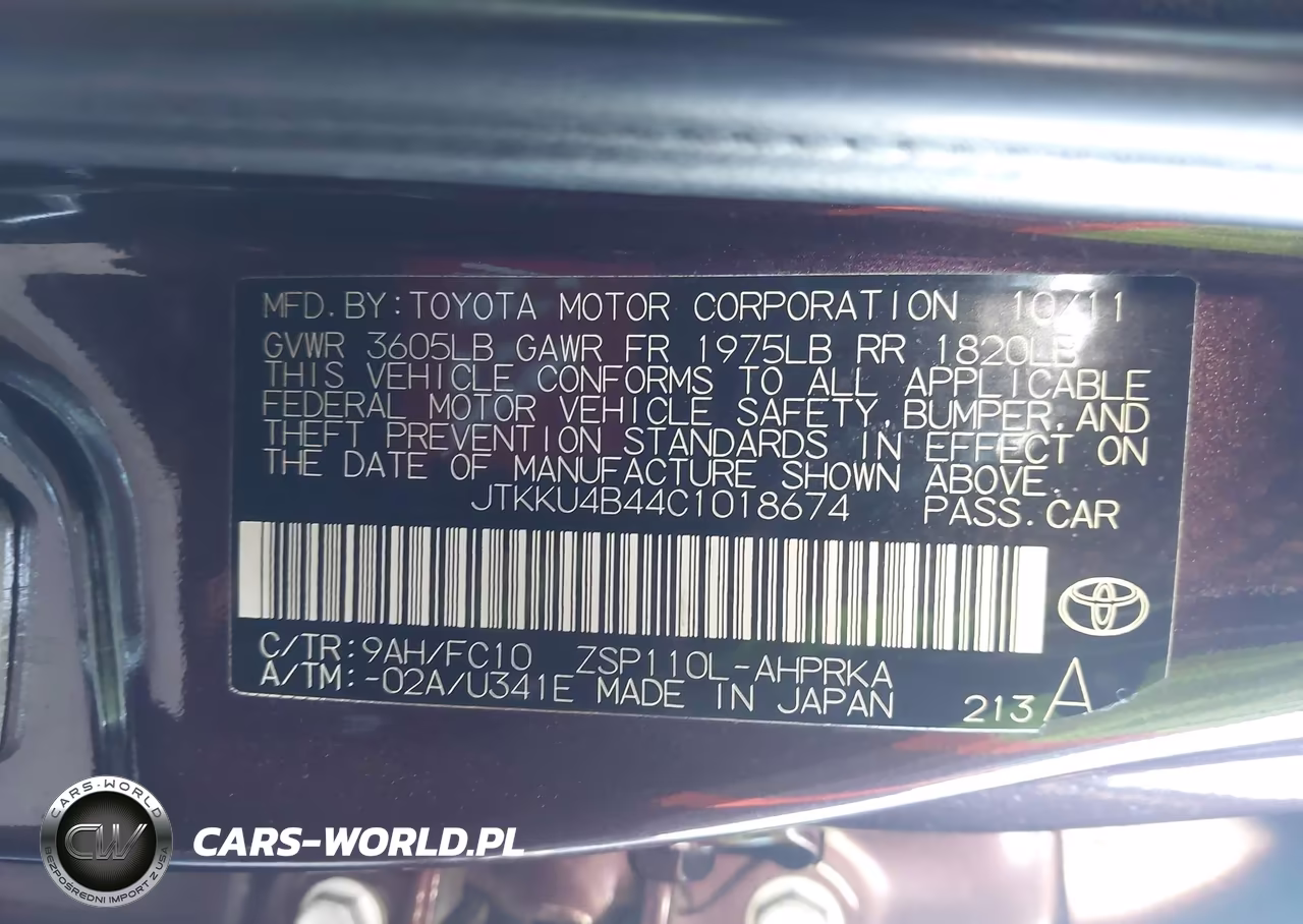 2012 Scion Xd VIN:JTKKU4B44C1018674 - 9