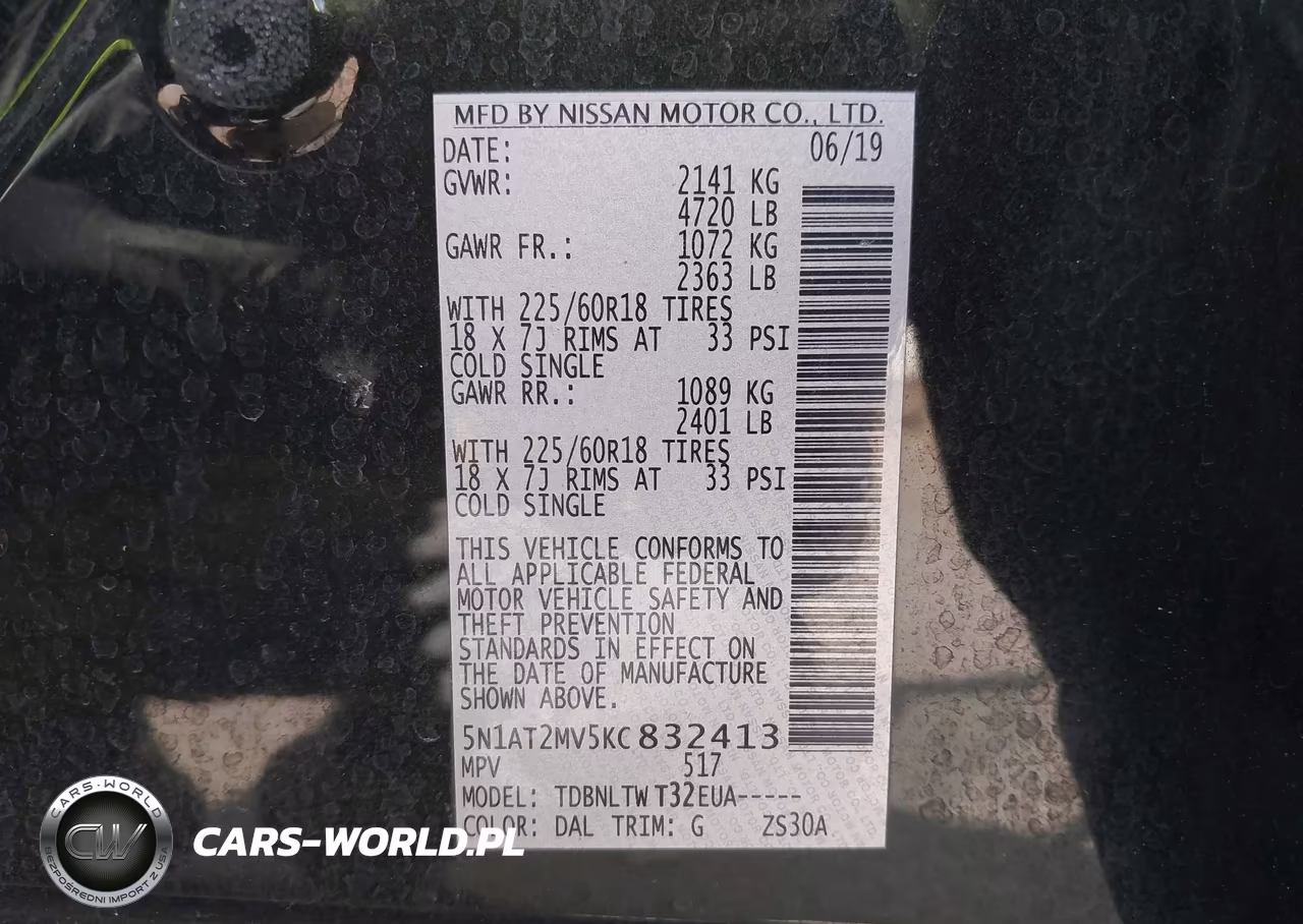 2019 Nissan Rogue Sv VIN:5N1AT2MV5KC832413 - 9