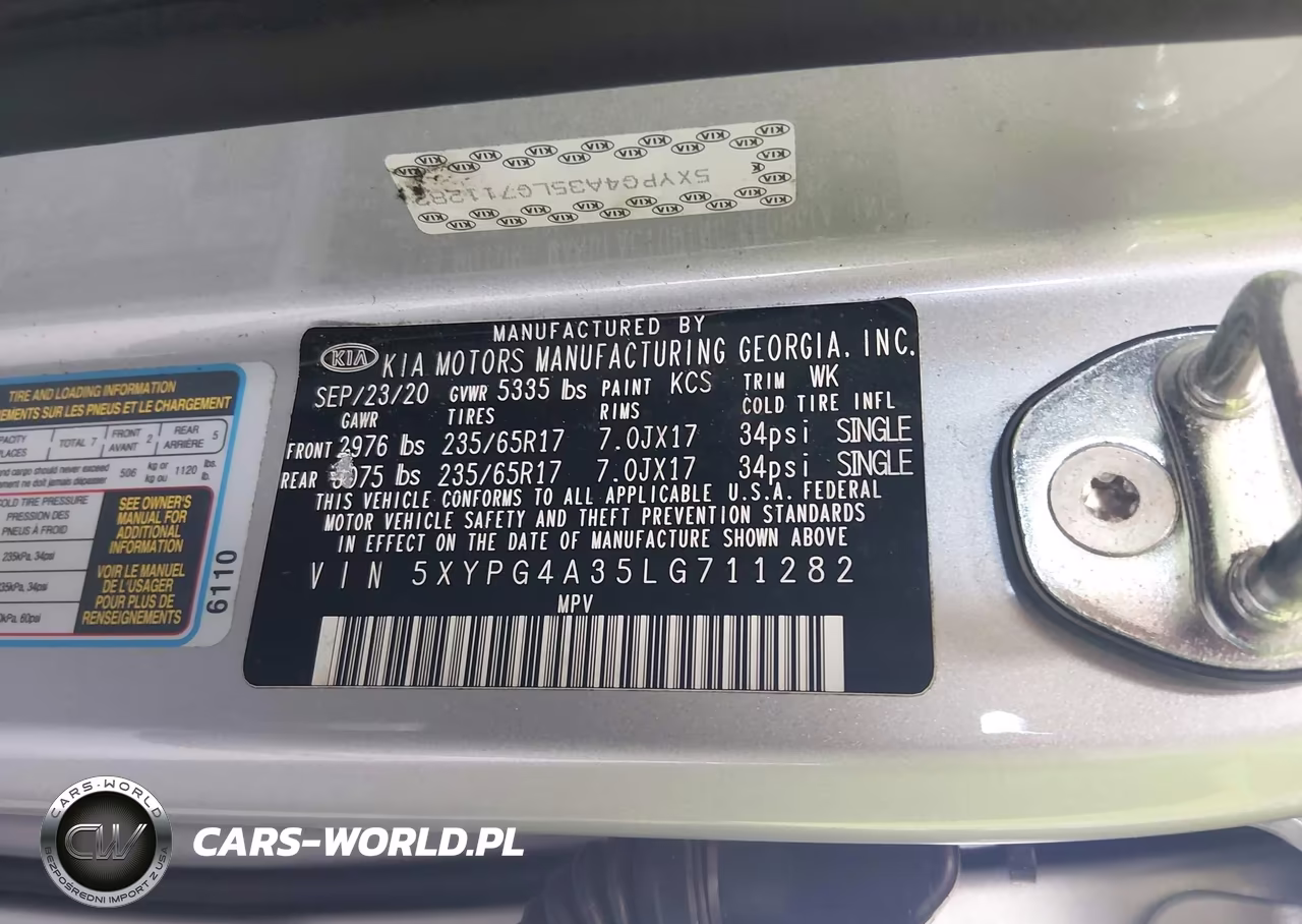 2020 Kia Sorento 2.4L L VIN:5XYPG4A35LG711282 - 9