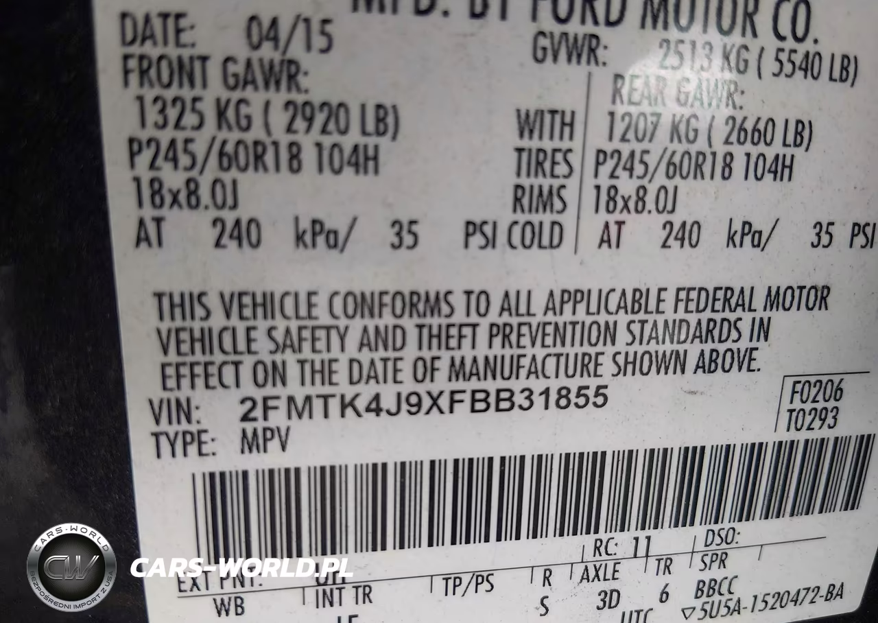 2015 Ford Edge Sel VIN:2FMTK4J9XFBB31855 - 9