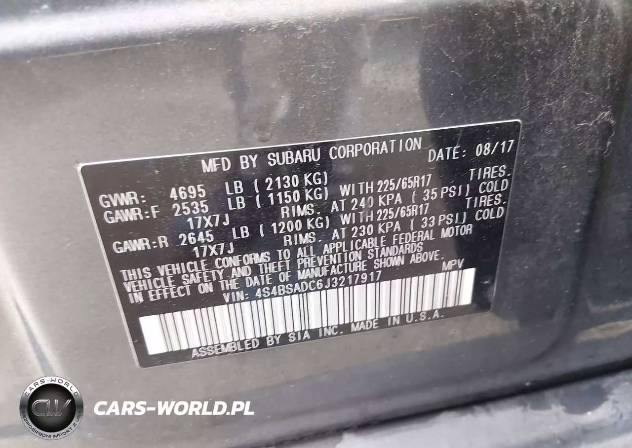 2018 Subaru Outback 2.5I Premium VIN:4S4BSADC6J3217917 - 9