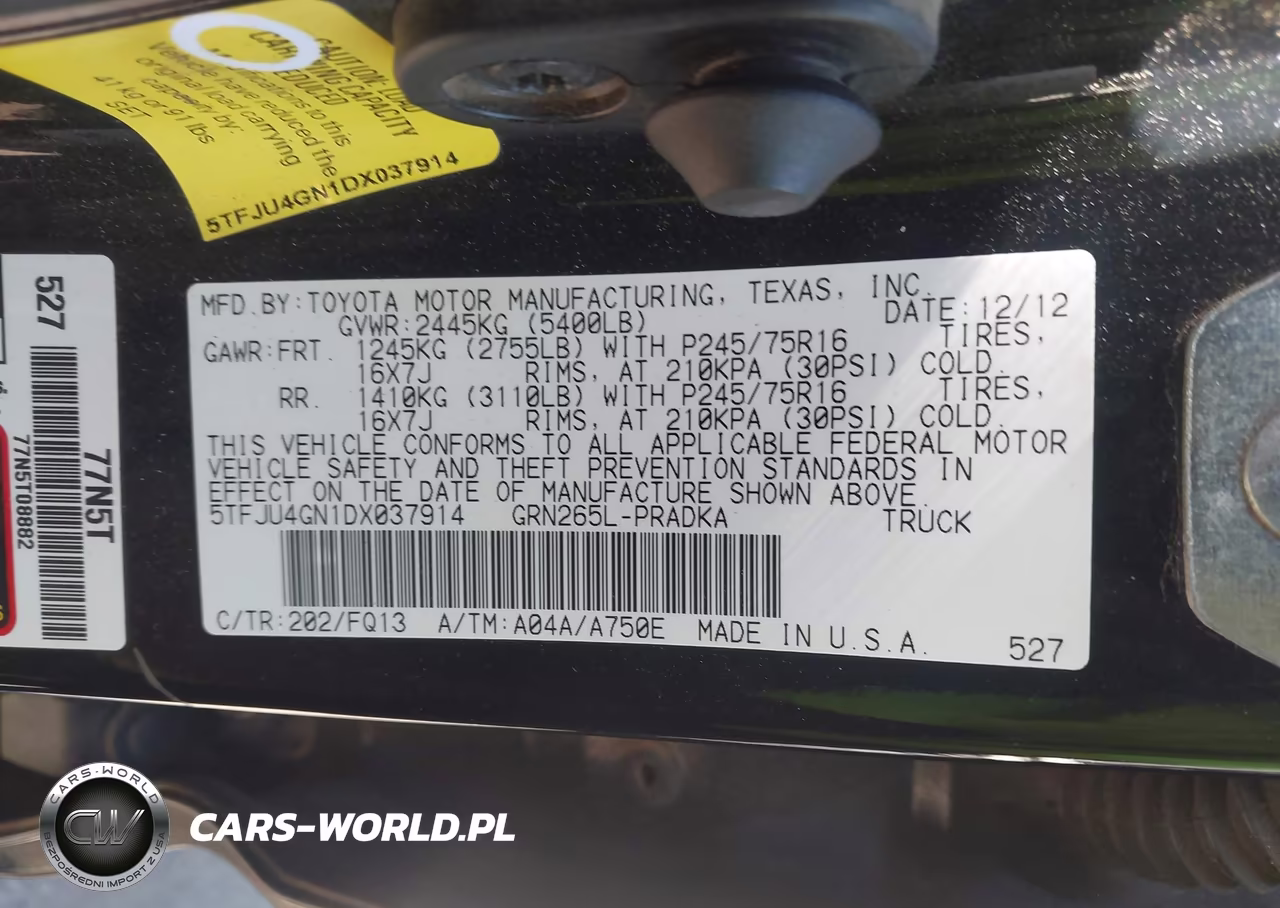2013 Toyota Tacoma Prerunner V6 VIN:5TFJU4GN1DX037914 - 9