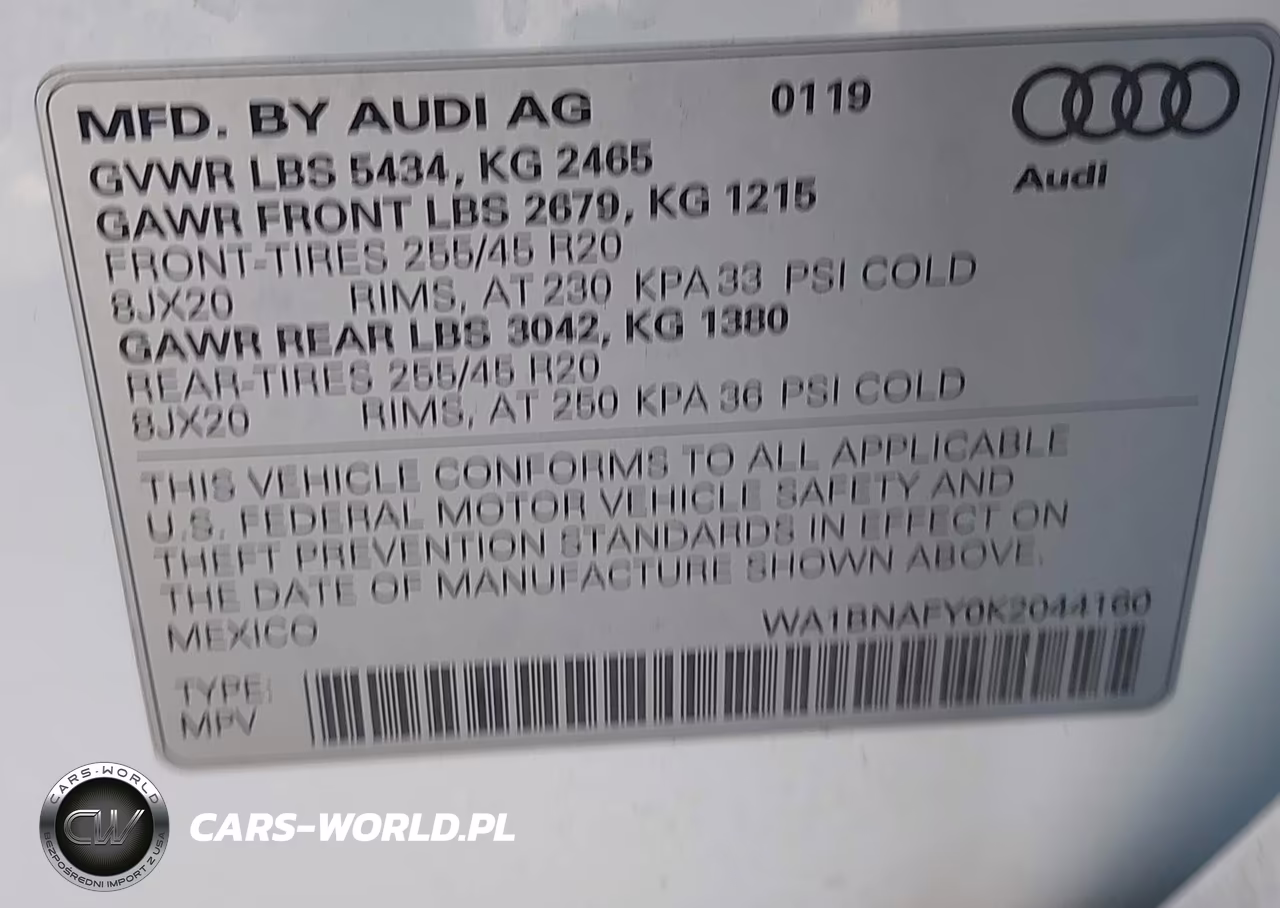 2019 Audi Q5 45 Premium VIN:WA1BNAFY0K2044160 - 9